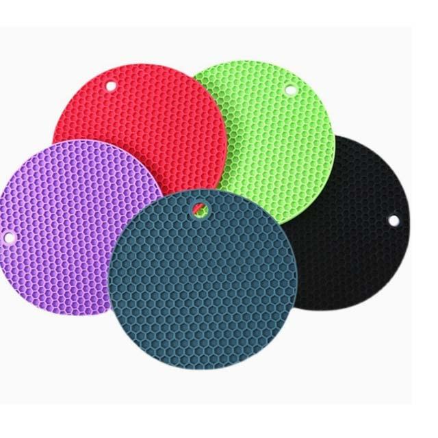 Round Heat-Resistant Silicone Mat – Non-Slip Drink Coasters & Thickened Pot Holder Placemat