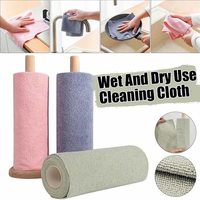 1 Roll Kitchen Dishwashing Towel – Absorbent & Dust-Free Cleaning Cloth for Home & Car