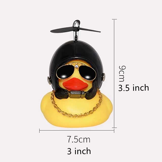 1 Set Car & Bicycle Helmet Duck Accessory – Wind-Breaking Little Yellow Duck with Propeller | Cute Riding Decoration Pendant