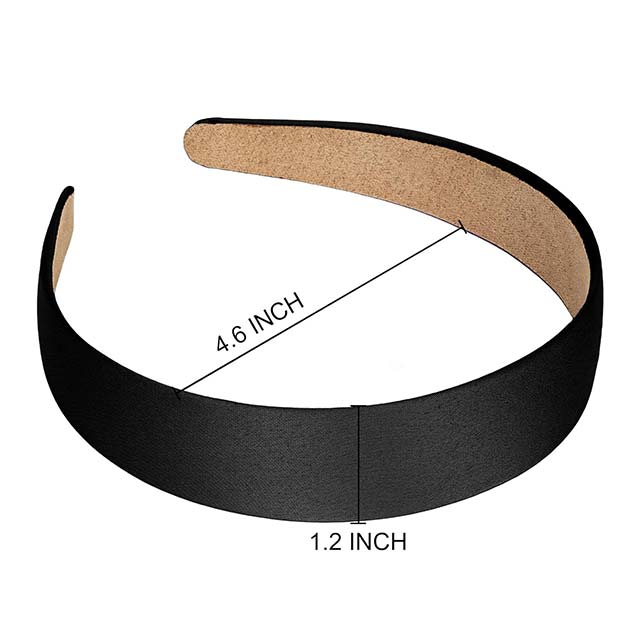 1.2 Inch Non-Slip Plain Headband for Women & Girls – Solid Black DIY Cosplay & Fashion Hair Accessory (1 Piece)