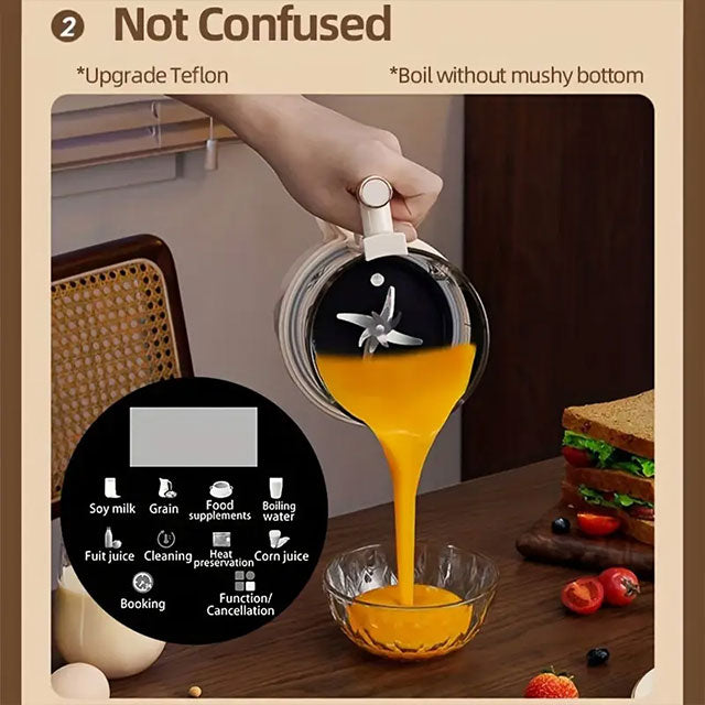 1.5L Large-Capacity Nut Milk & Juice Maker – Low-Noise, High Borosilicate Glass, Automatic Heating for Soy, Almond, & Plant-Based Milk