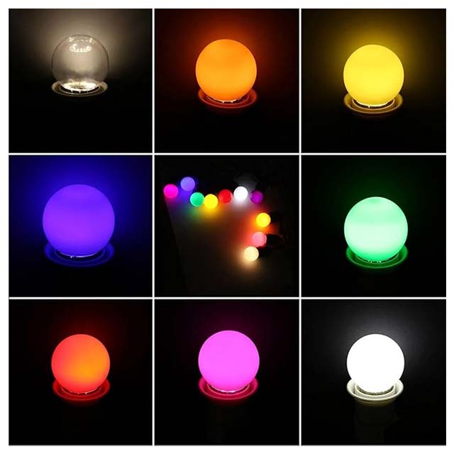 5-Pack LED Colored Bulbs 2W E27 G45 – Vibrant Multi-Color Golf Ball Lights for Home & Party Decor