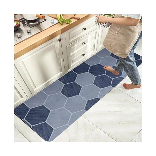 Tapis de sol de cuisine imperméable en PVC alvéolé anti-fatigue de 8 mm d'épaisseur, 2 pièces (120 x 45 cm + 75 x 45 cm)