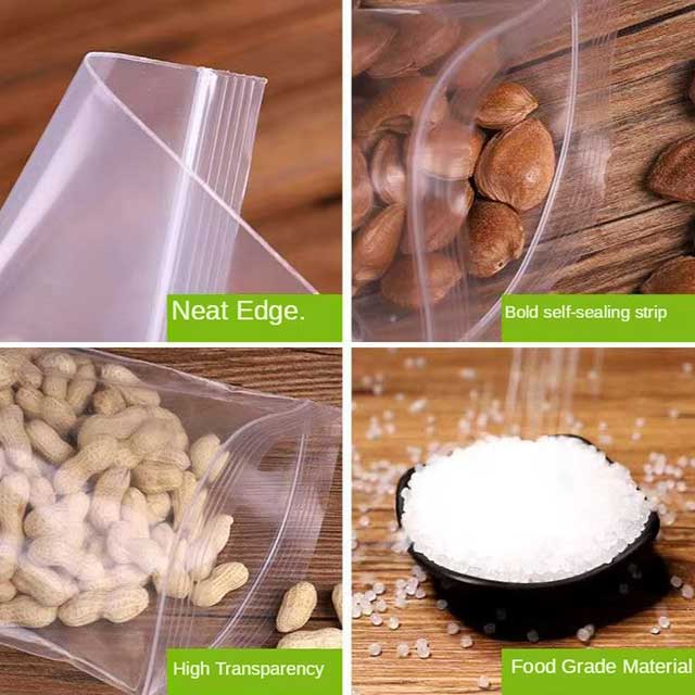 100PCS Mini Zip Lock Bags – Clear PE Plastic Packaging Pouches for Jewelry, Small Items, Samples & Storage