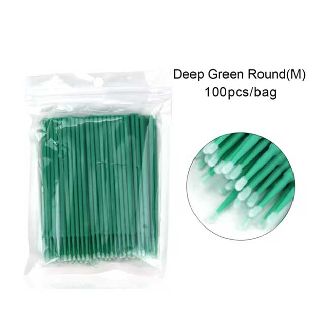 100Pcs Eyelash Cleaning Brushes – Micro Cotton Swabs for Lash Extension & Makeup Removal Tools