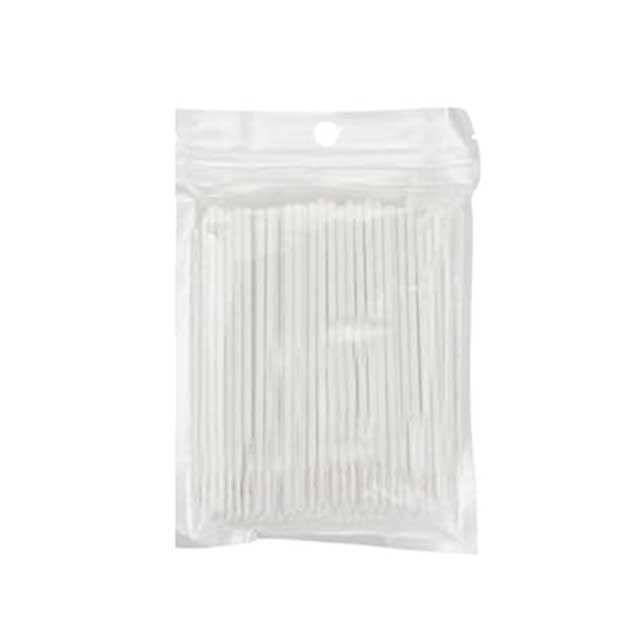 100Pcs Eyelash Cleaning Brushes – Micro Cotton Swabs for Lash Extension & Makeup Removal Tools