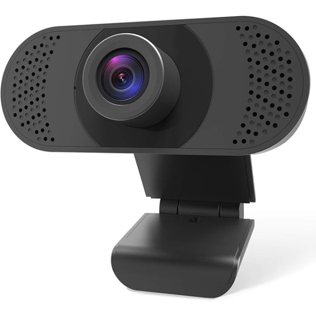 1080P HD Webcam with Microphone – USB Plug & Play Camera with Auto Light Correction and Wide-Angle Lens for PC/Mac, Zoom, Streaming & Video Calls