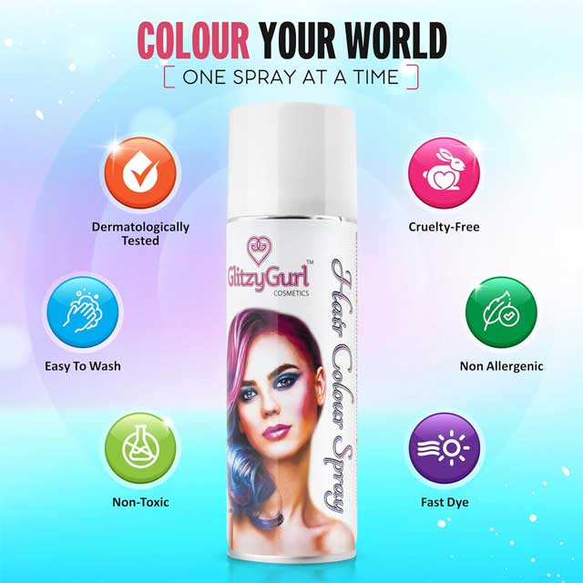 125ml Temporary Hair Color Spray for Kids & Adults – Vibrant Washable Halloween Dye (Made in Britain)