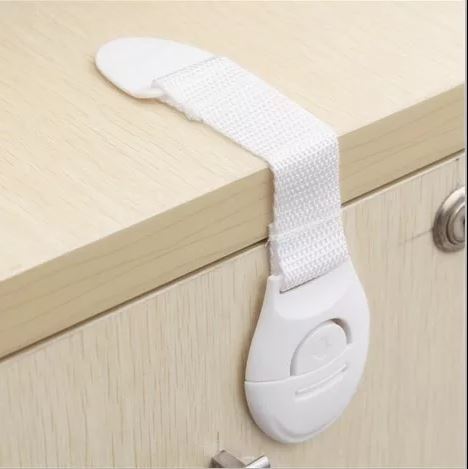 Child Safety Cabinet Lock Strap – Adjustable Door & Drawer Protection Lock for Cabinets, Cupboards, Refrigerators & Furniture