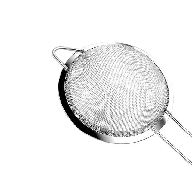 Stainless Steel Fine Mesh Strainer Set (8cm/14cm/18cm) – Oil Strainer, Flour Sieve & Sifter for Baking & Cooking