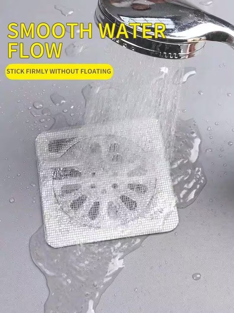 10PCS/Set Shower Drain Cover Hair Catcher Mesh Stickers for Bathroom, Laundry, Bathtub & Kitchen Sink Strainer Filter