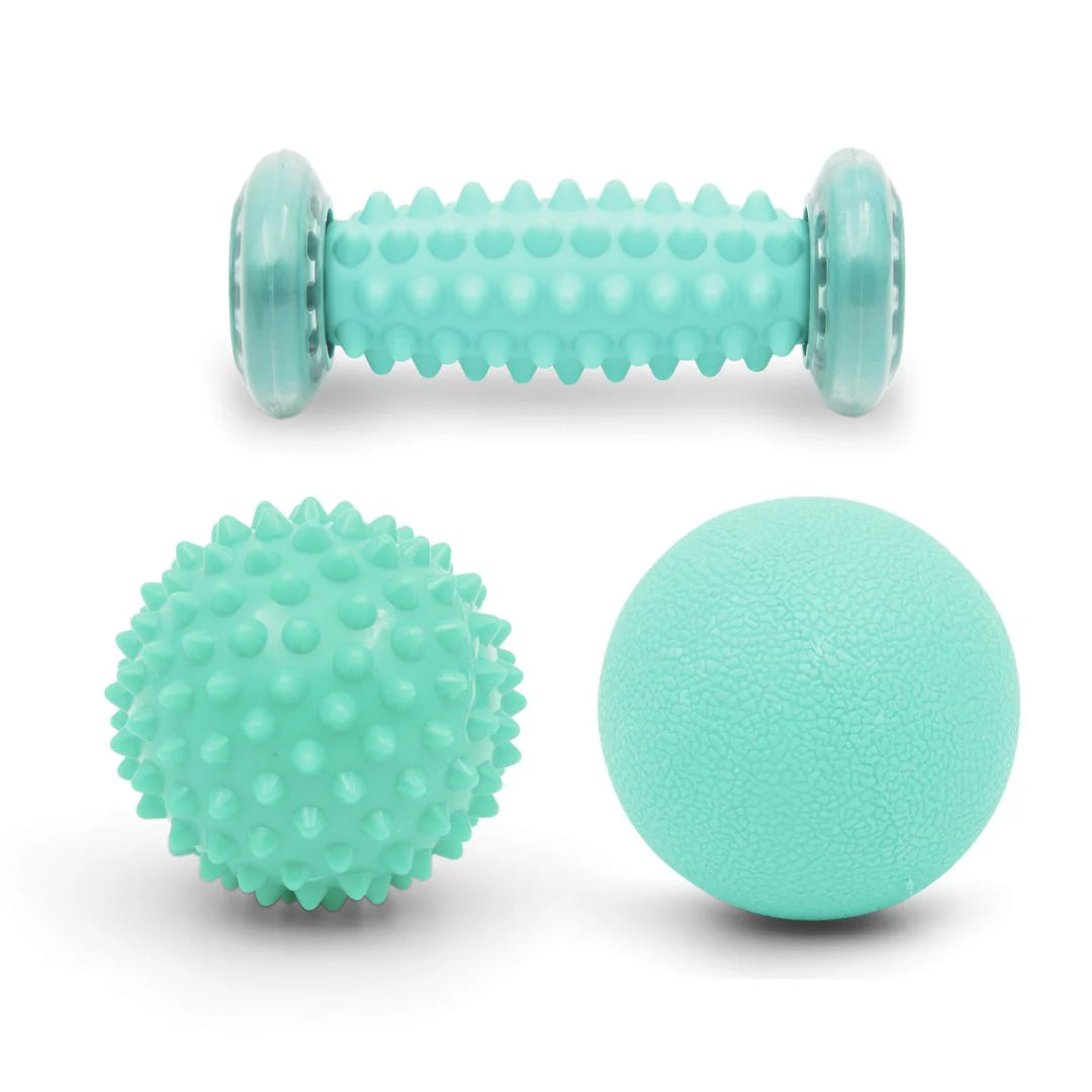 3-in-1 Massage Roller Ball Set – Spiky Trigger Point Massage Ball & Foot Muscle Relaxation Roller for Yoga, Fitness & Recovery