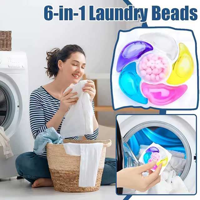 1PC 6-in-1 Laundry Beads – Water-Soluble Softener, Detergent & Long-Lasting Fragrance Enhancer for Fresh Laundry
