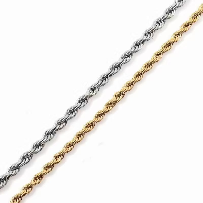 Collier simple en acier inoxydable pour homme, 2/3/4/5 mm (EGN197)