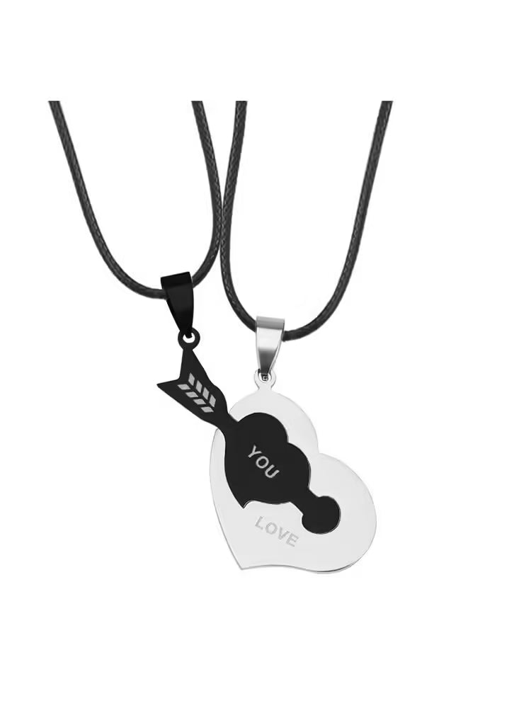 2Pcs/Set Heart Shaped Couple Necklace(EGN196)