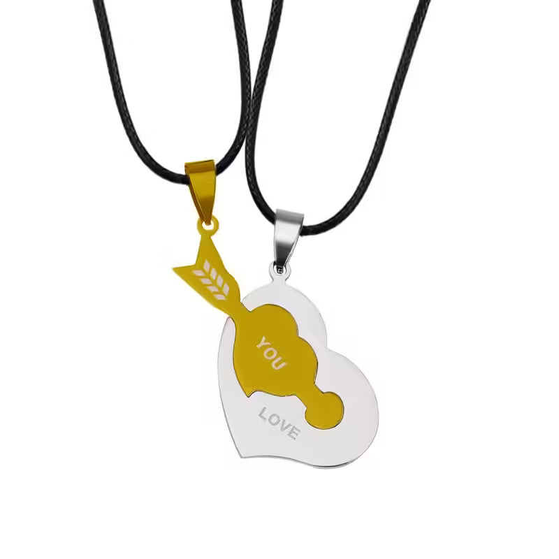 2Pcs/Set Heart Shaped Couple Necklace(EGN196)