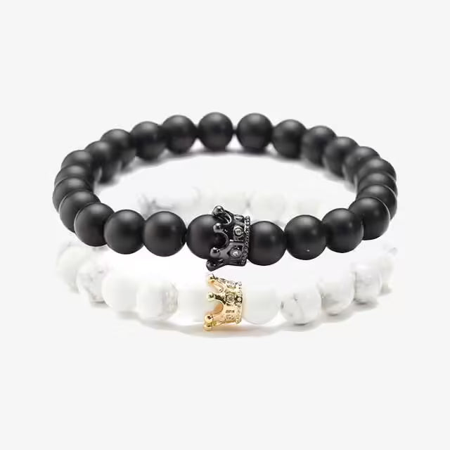 Bracelet de couple couronne (2 pièces) (EGBT257)