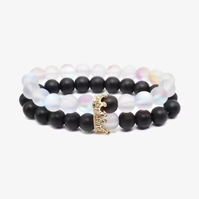 Bracelet de couple couronne (2 pièces) (EGBT257)