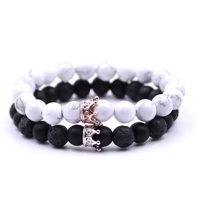 Bracelet de couple couronne (2 pièces) (EGBT257)