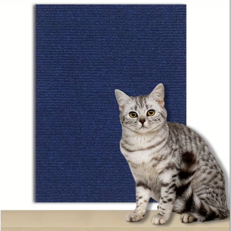 200cm Self-Adhesive Cat Scratch Pad – DIY Cut-to-Size Cat Wall Scratcher – Heavy-Duty Sofa and Furniture Protector – Multi-Surface Gray Felt Scratching Mat for Floors and Walls