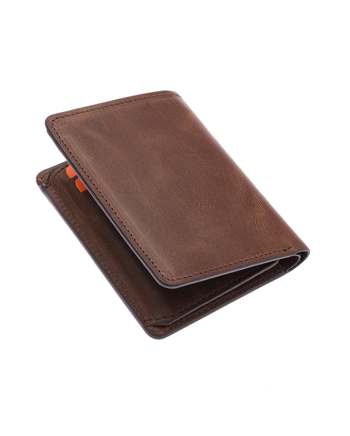 Porte-cartes Westpolo Pimm grand format avec bords compartimentés, portefeuille unisexe en cuir véritable peint (250C)