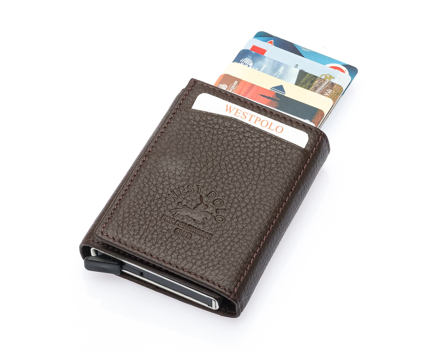 Westpolo Safari Large Card Holder Genuine Leather Unisex Mechanism Wallet (5550)