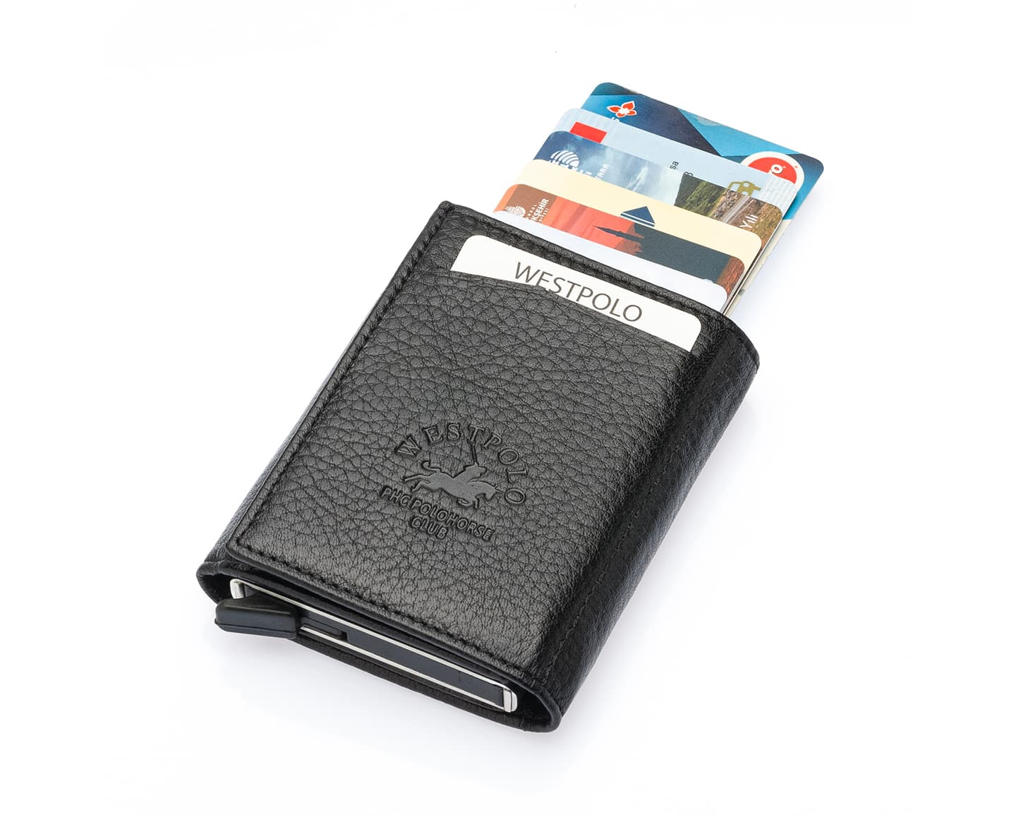 Westpolo Safari Large Card Holder Genuine Leather Unisex Mechanism Wallet (5550)