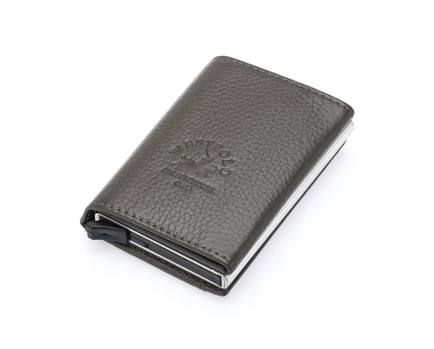 Westpolo Mries Unisex Genuine Guti Leather Mechanism Wallet Card Holder (5540)
