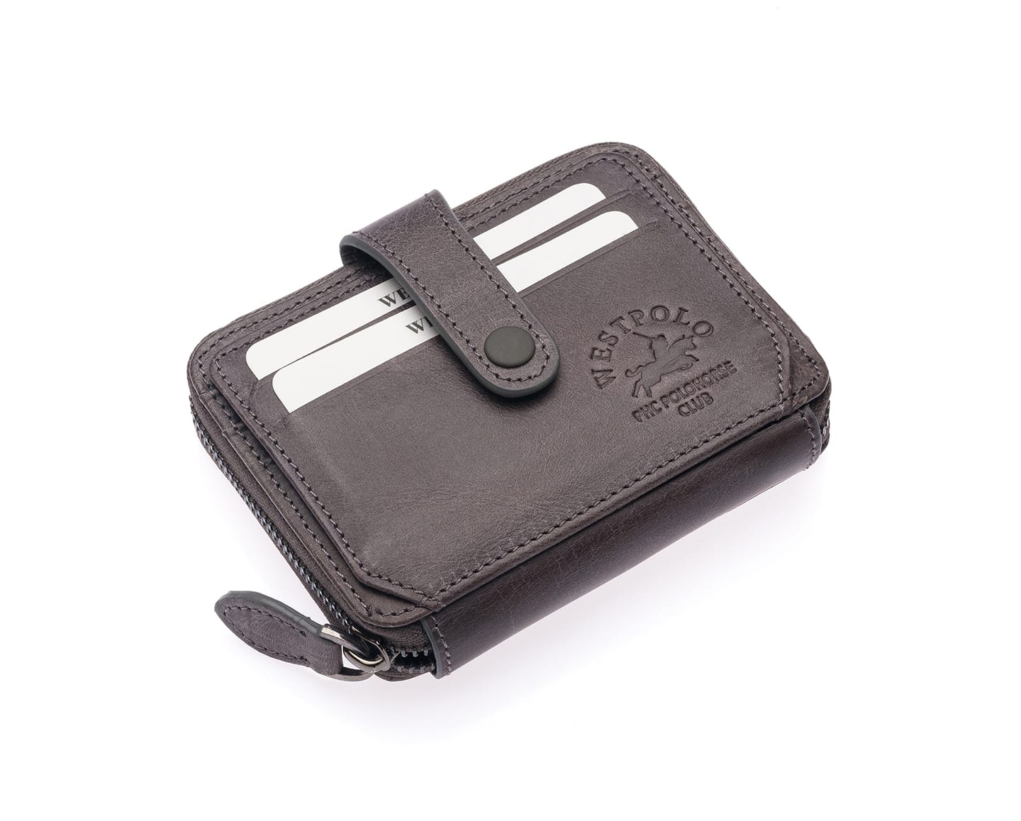 Westpolo Genuine Crazy Leather Unisex Cardholder Wallet (1595C)