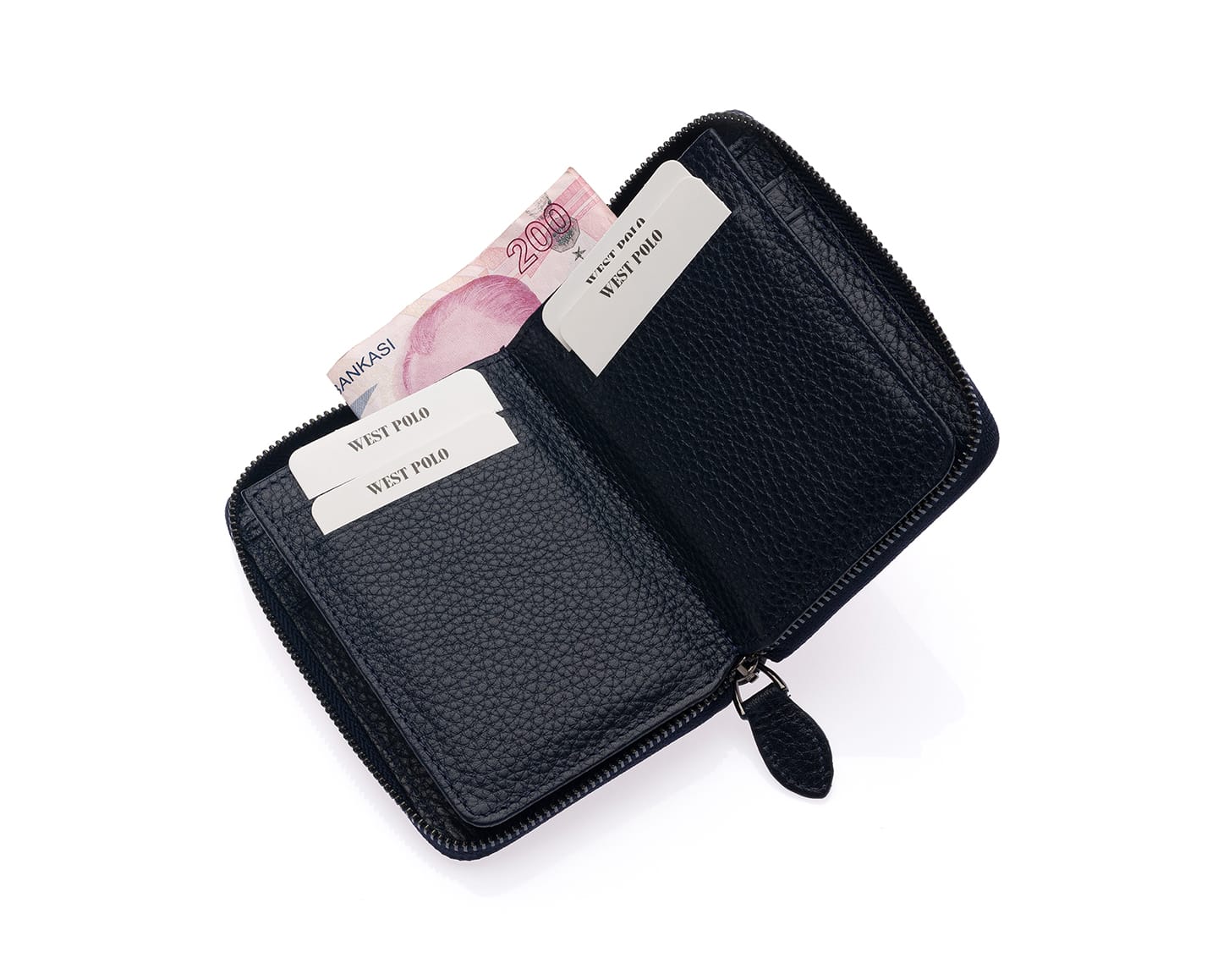Portefeuille unisexe en cuir véritable avec fermeture éclair Westpolo Vega Big Card Holder (1695)
