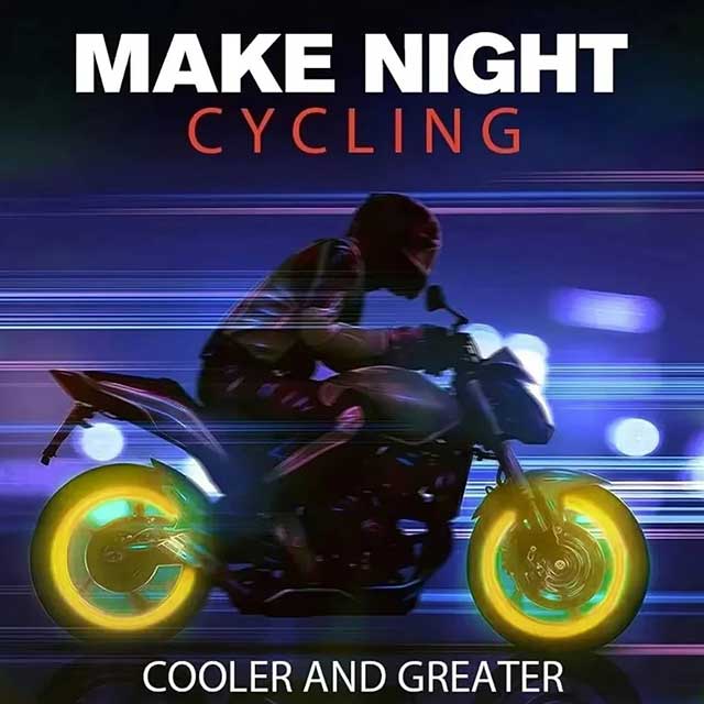 4PCS Luminous Valve Caps – Fluorescent Red Night Glow Tire Hub Covers for Car, Motorcycle & Bicycle | Universal Wheel Decoration