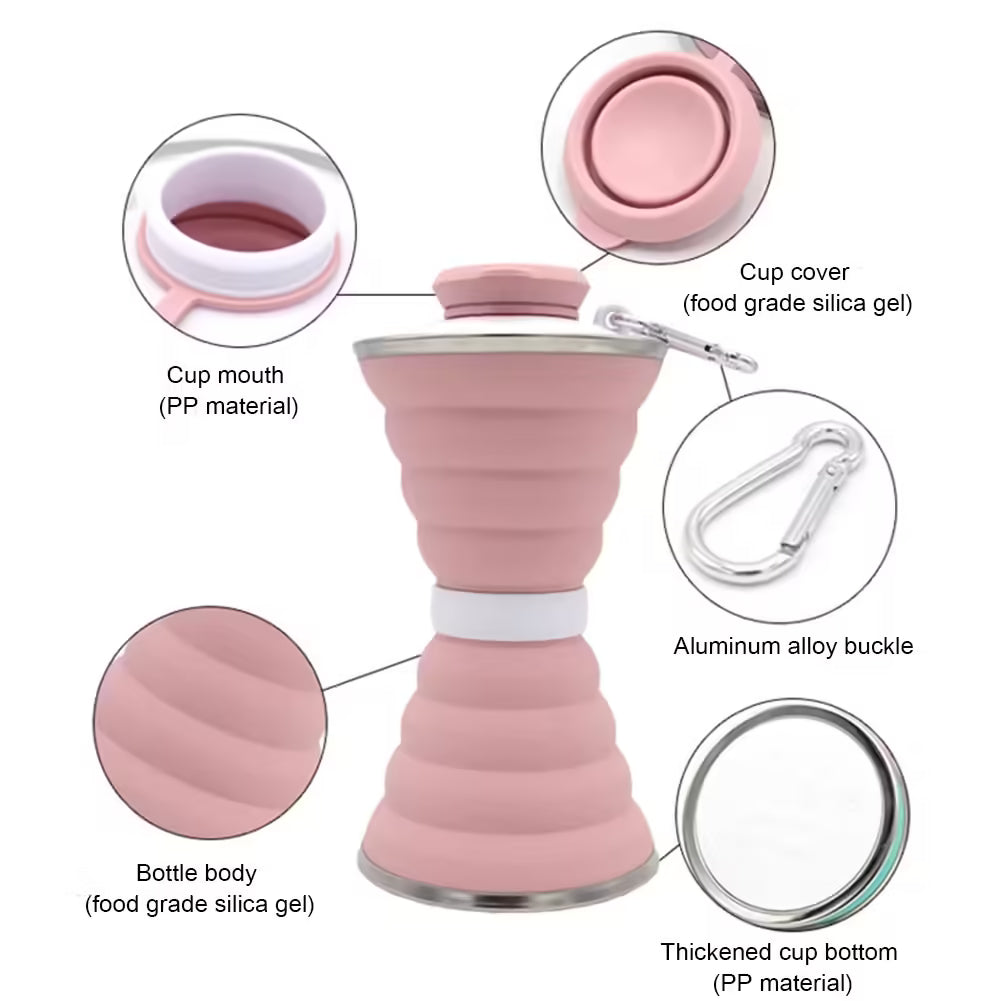 Ultimate Convenience: 500ML Collapsible Silicone Water Bottle for Sports, Camping, Travel, and Cycling