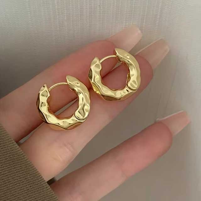 2Pcs Stainless Steel Hoop Earrings for Women – Smooth Metal Luxury Jewelry | Elegant Daily Wear for Girls