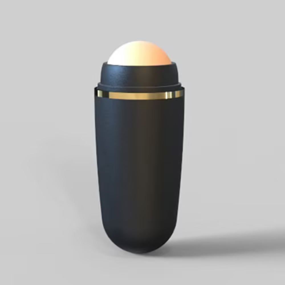 Rouleau absorbant l'excès de sébum en pierre volcanique naturelle pour le visage - Outil de soin du visage pour nettoyer les pores.