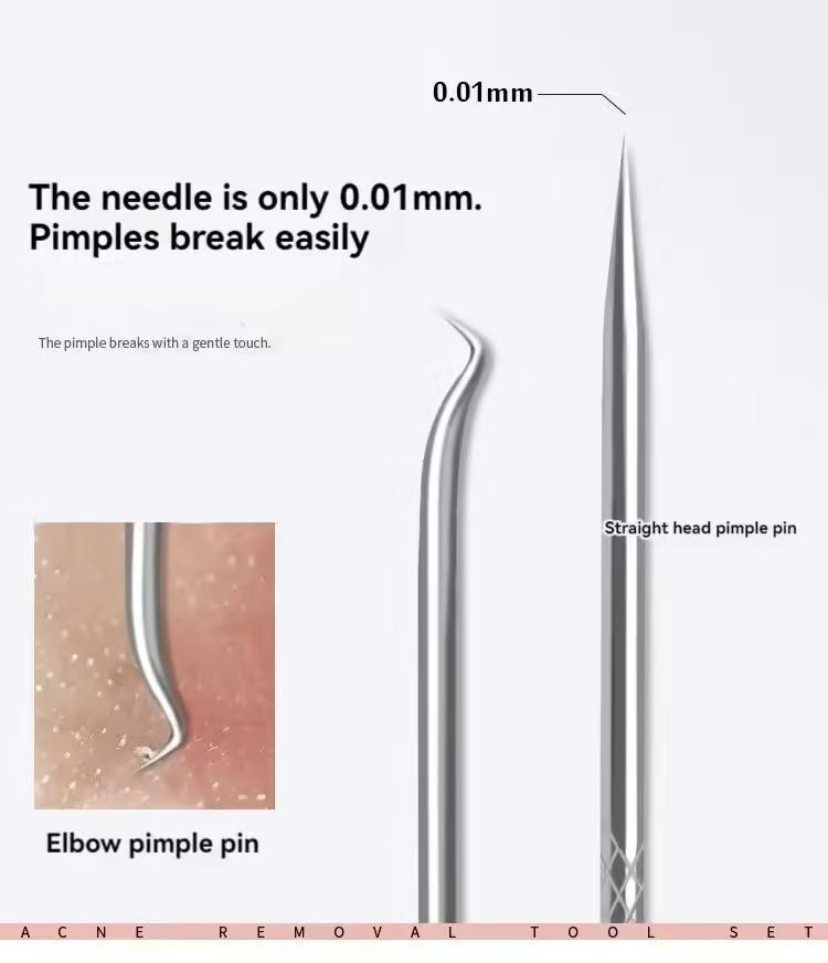مجموعة إزالة الرؤوس السوداء وحب الشباب من 4 قطع - أداة للعناية بالبشرة للنساء - علاج حب الشباب وتنظيف المسام