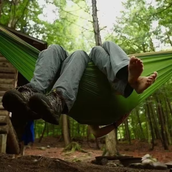 Adventure-Ready Portable Camping Hammock - High Strength Parachute Fabric, Nylon Color Matching, Single Person Hanging Bed