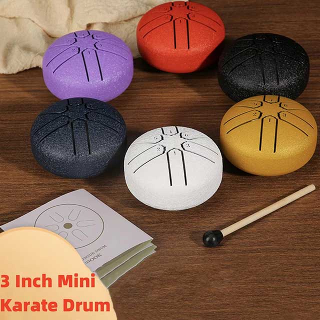 3-Inch Mini Steel Tongue Drum – 6-Note Percussion Instrument for Meditation, Yoga & Beginners | Handpan Karate Drum