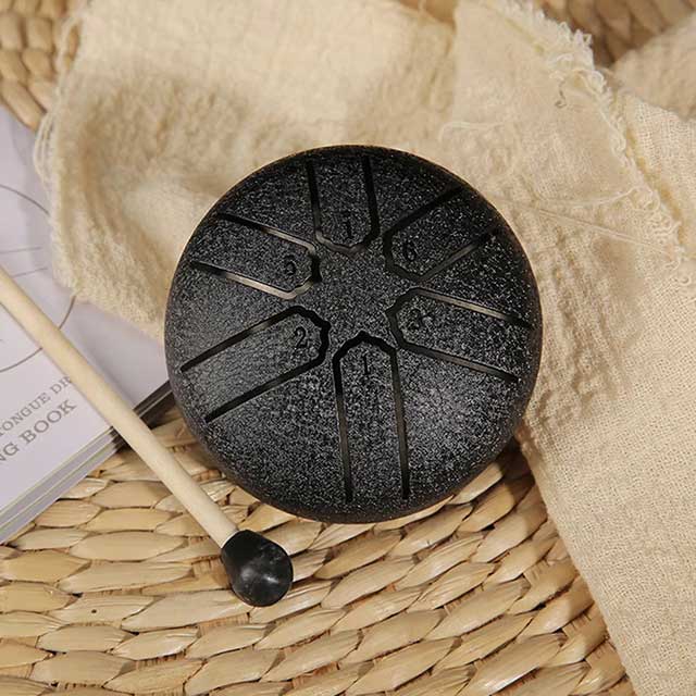 3-Inch Mini Steel Tongue Drum – 6-Note Percussion Instrument for Meditation, Yoga & Beginners | Handpan Karate Drum