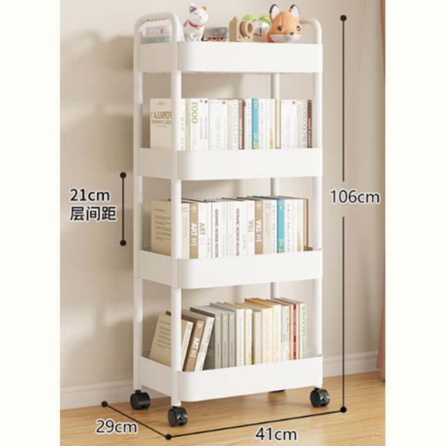 3-Layer Trolley Rack with Wheels - Multi-Purpose Storage Cart for Kitchen, Living Room, Bedroom & Bedside Organization