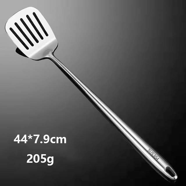 304 Stainless Steel Wok Spatula Set – Metal Slotted Turner, Rice Spoon & Ladle Cooking Utensils
