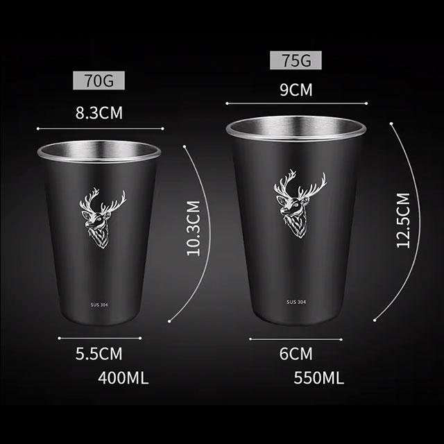 304 Stainless Steel Beer Mug – Single Layer Cold Drink & Coffee Cup – Portable & Durable for Home, Bar, Restaurant & Party Use