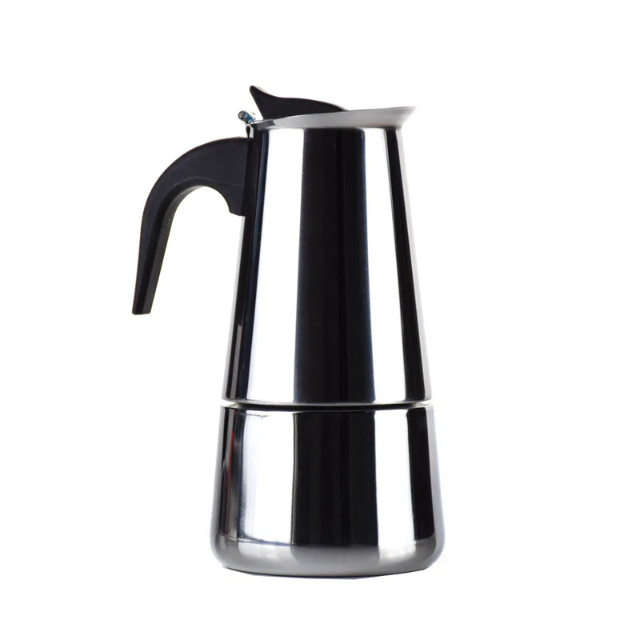 304 Stainless Steel Moka Pot – Classic Stovetop Espresso Coffee Maker for Rich & Authentic Brew, Durable & Rust-Resistant Design