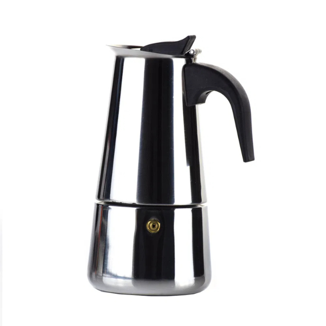 304 Stainless Steel Moka Pot – Classic Stovetop Espresso Coffee Maker for Rich & Authentic Brew, Durable & Rust-Resistant Design