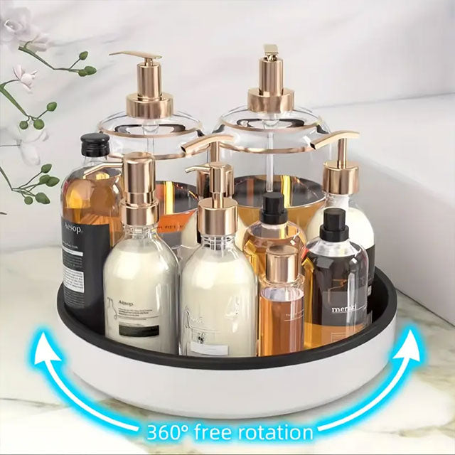360° Rotating Kitchen Turntable – Multifunctional Countertop Spice Rack for Soy Sauce, Vinegar & Seasoning Bottle Storage