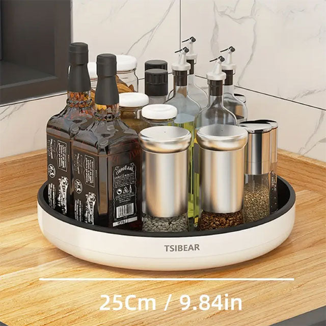 360° Rotating Kitchen Turntable – Multifunctional Countertop Spice Rack for Soy Sauce, Vinegar & Seasoning Bottle Storage