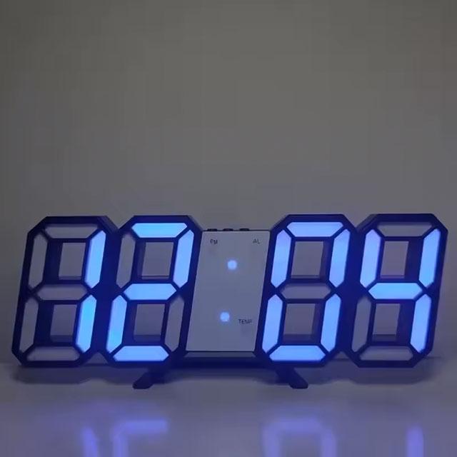 3D LED Digital Alarm Clock – Modern Wall Clock with Time, Date & Temperature Display for Home, Kitchen & Office Decor