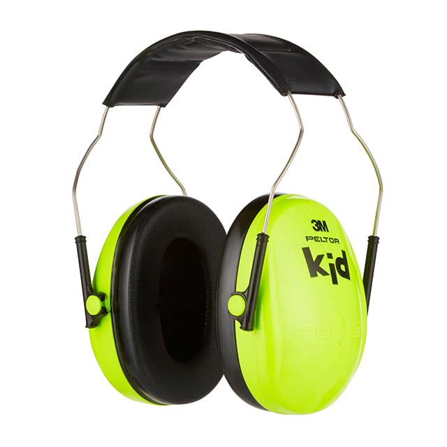 3M Peltor Kid Ear Muffs Neon Green – Lightweight SNR 27 Children's Hearing Protection with Adjustable Headband & 98dB Noise Reduction
