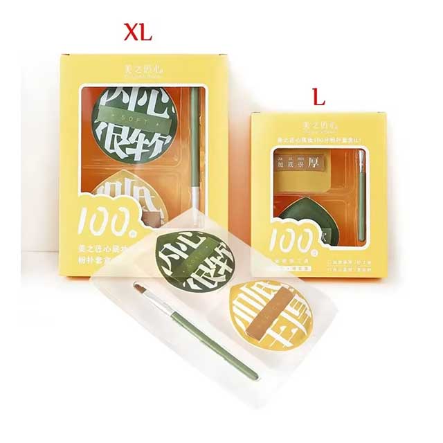 3Pcs Air Cushion Puff & Concealer Brush Set – Soft Round Makeup Blending Sponges for Foundation, Powder & Cosmetic Application