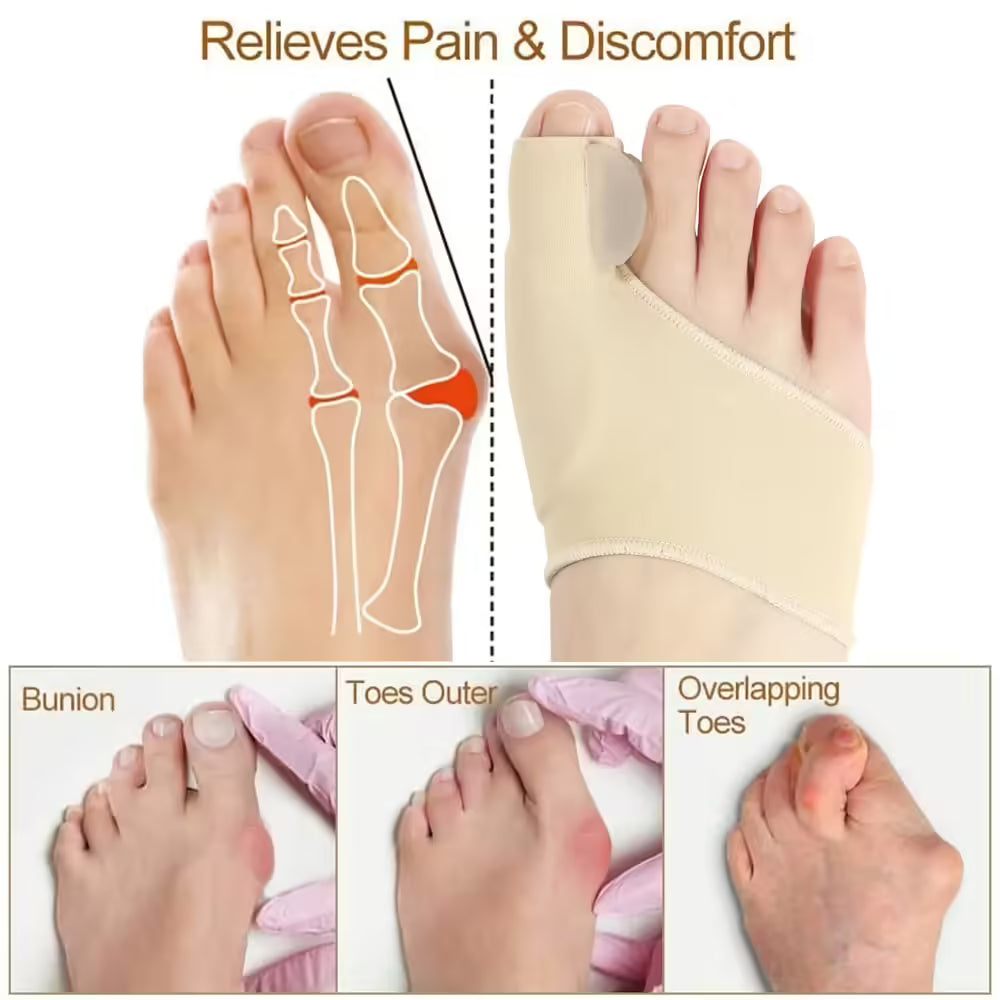 Toe Separator Bunion Corrector Orthotics - Hallux Valgus Feet Bone Adjuster Pedicure Sock Straightener