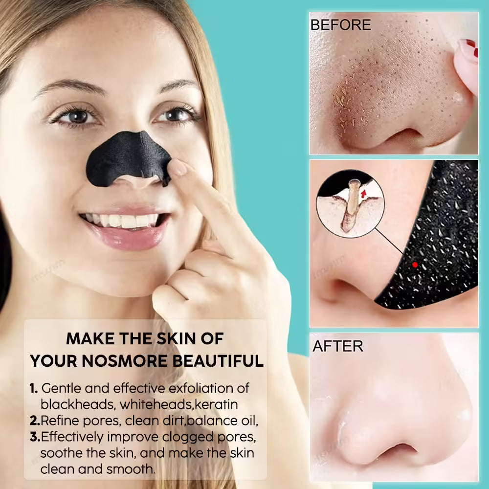 Unisex Blackhead Removal Mask Peel - Deep Cleansing Pore Nose Strips for Clear Skin - Skin Care Mask Patch